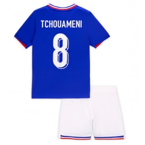 Francie Aurelien Tchouameni #8 Dětské Domácí dres komplet ME 2024 Krátký Rukáv (+ trenýrky)